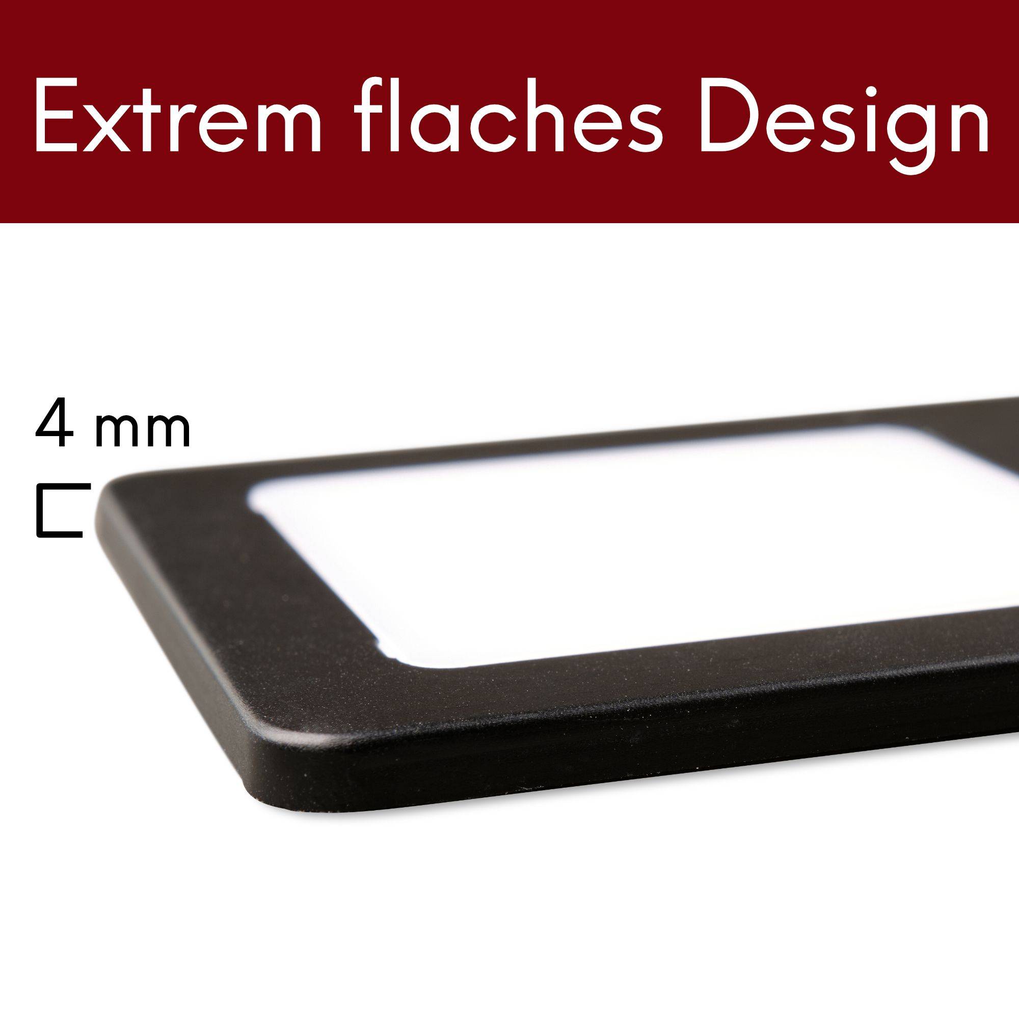 kalb | LED Unterbauleuchten schwarz 5W- sehr flache Küchenleuchte mit Touch-Dimmfunktion Einbaustrahler Einbauspot