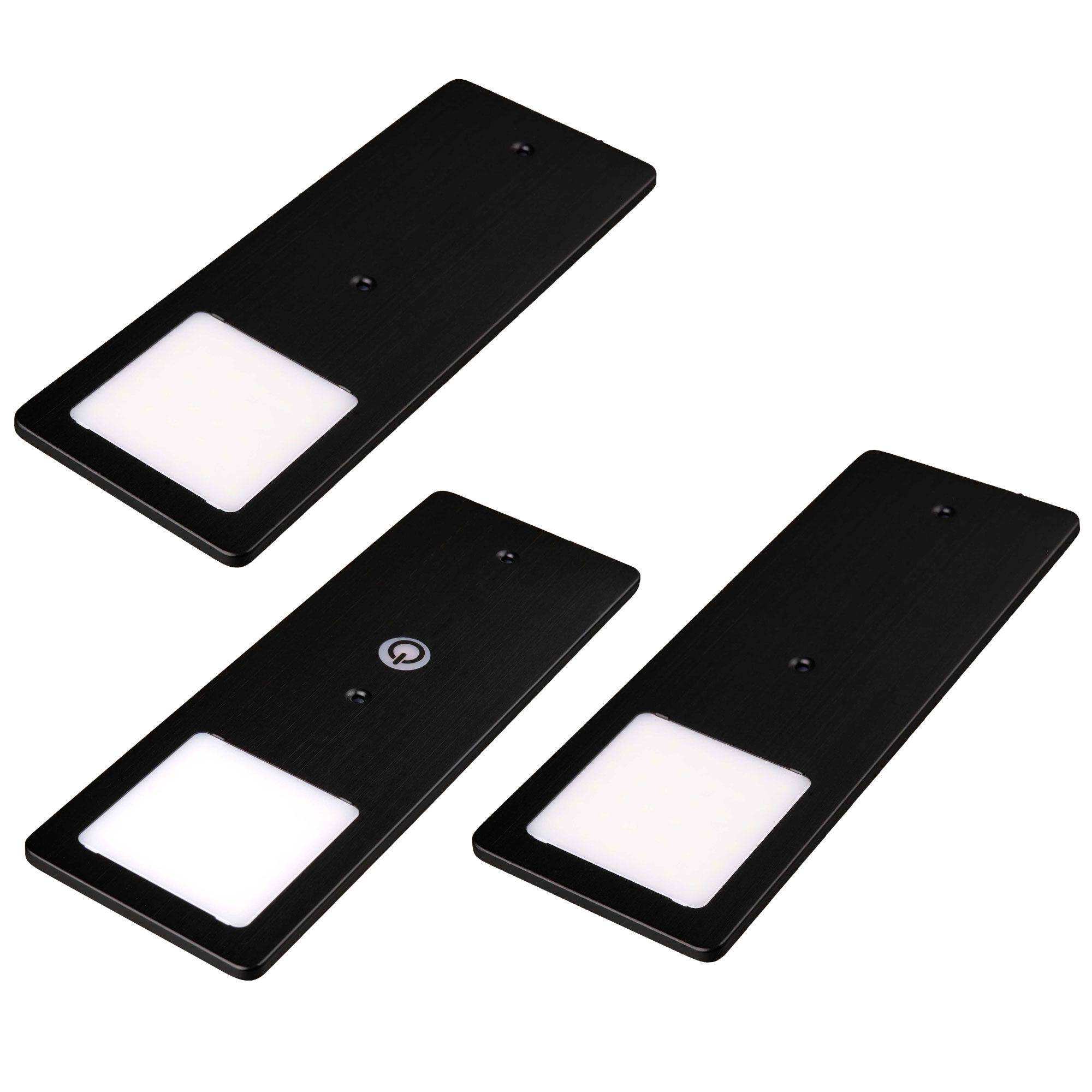 kalb | LED Unterbauleuchten schwarz 5W- sehr flache Küchenleuchte mit Touch-Dimmfunktion Einbaustrahler Einbauspot