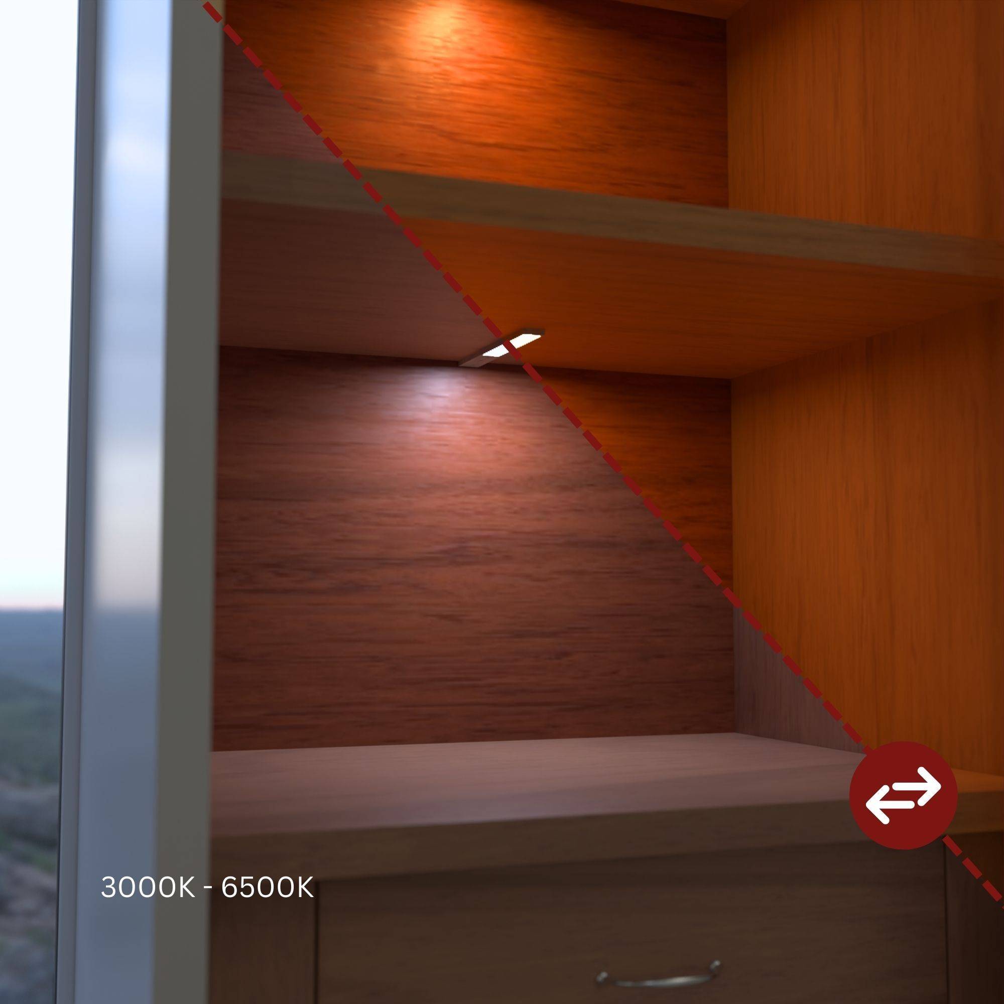 kalb | LED Unterbauleuchte SLIM CCT, dimmbar, mit Farbwechselfunktion 3000K-6500K, Touch-Dimmer, energiesparend, Plug & Play, Küchen-