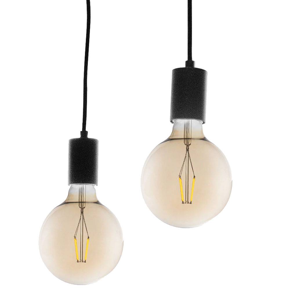 Decken Pendel Leuchte Retro Industrie Wohn Ess Zimmer Beleuchtung Hänge Lampe schwarz