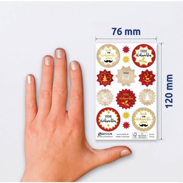 Weihnachtssticker Papier Weihnachtswünsche mehrfarbig 14 Aufkleber