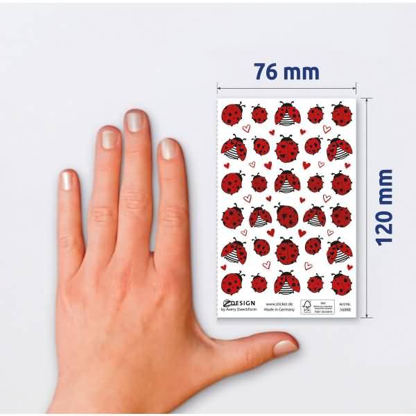 Deko Sticker Papier Marienkäfer mehrfarbig 52 Aufkleber