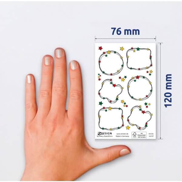 Weihnachtssticker Papier Weihnachtsmotive mehrfarbig 6 Aufkleber