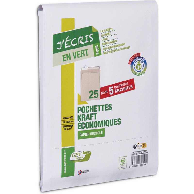 GPV Versandtaschen Green ECO, C5, 162 x 229 mm, braun