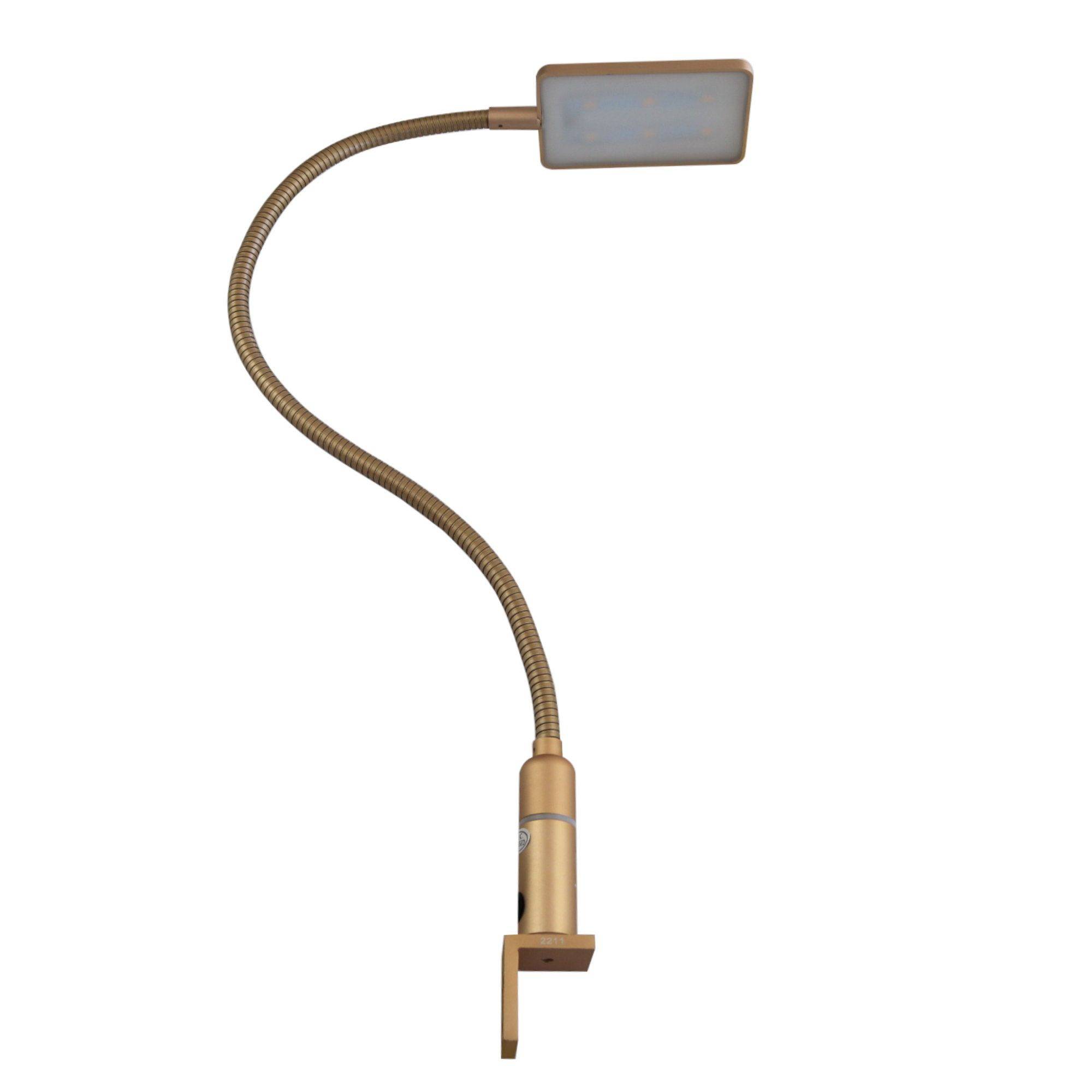 kalb | LED Bettleuchte 4W dimmbar warmweiß Leseleuchte flexibler Schwanenhals Nachttischlampe Nachtlicht