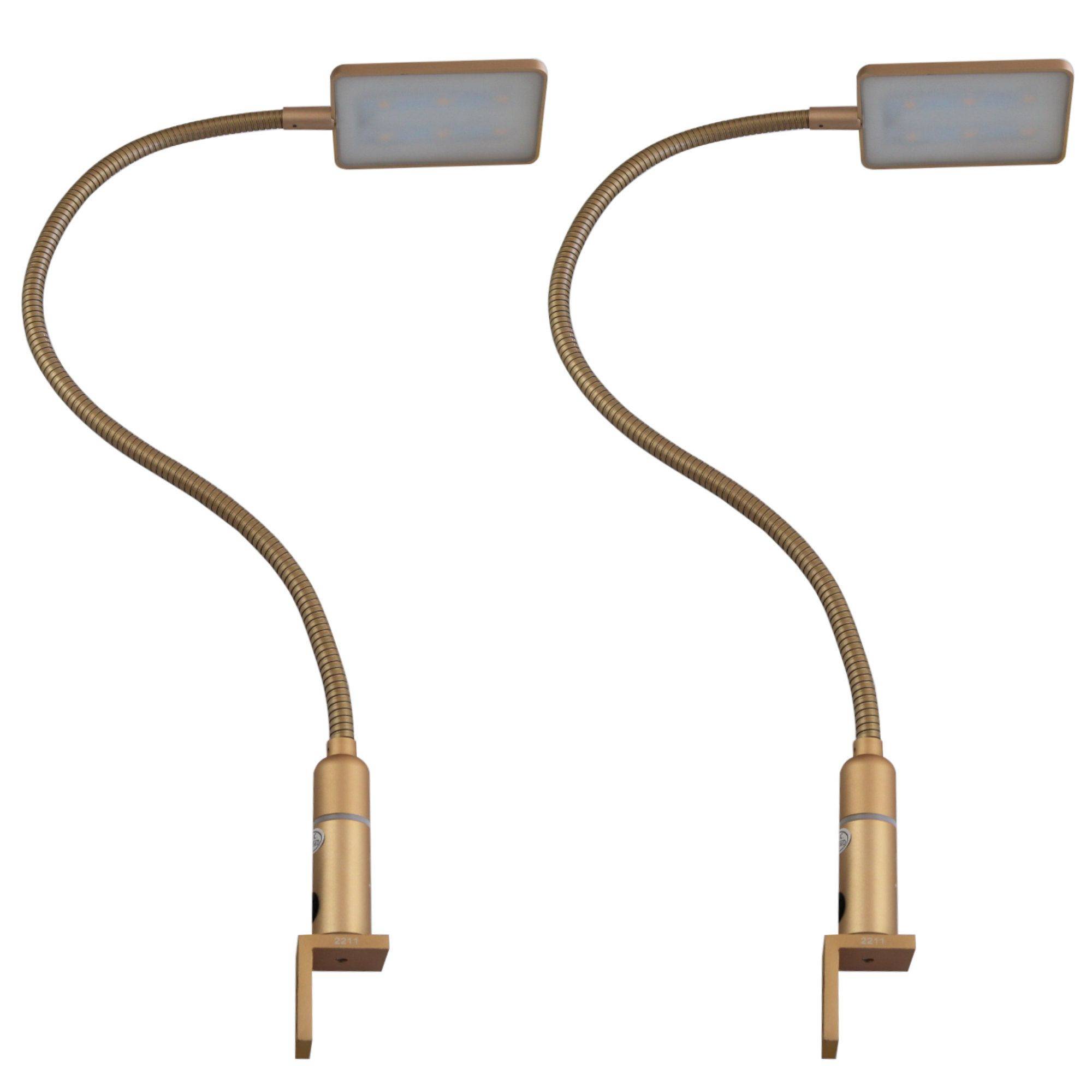 kalb | LED Bettleuchte 4W dimmbar warmweiß Leseleuchte flexibler Schwanenhals Nachttischlampe Nachtlicht