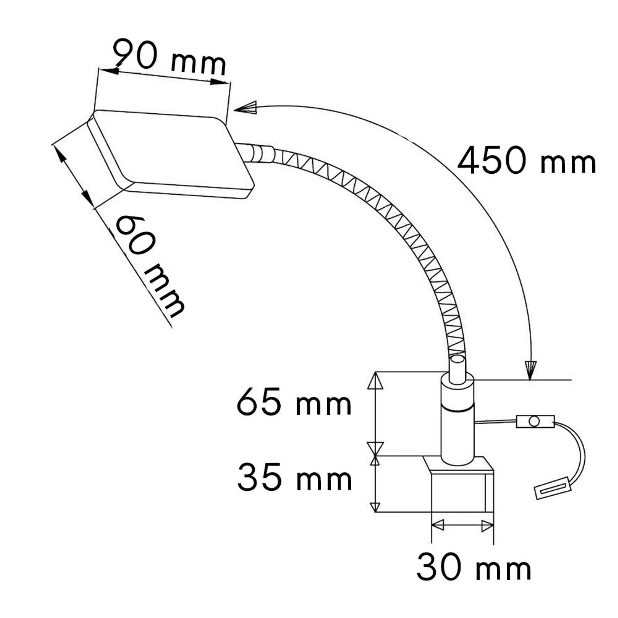 kalb | LED Bettleuchte schwarz 4W dimmbar warmweiß Leseleuchte flexibler Schwanenhals Nachttischlampe Nachtlicht