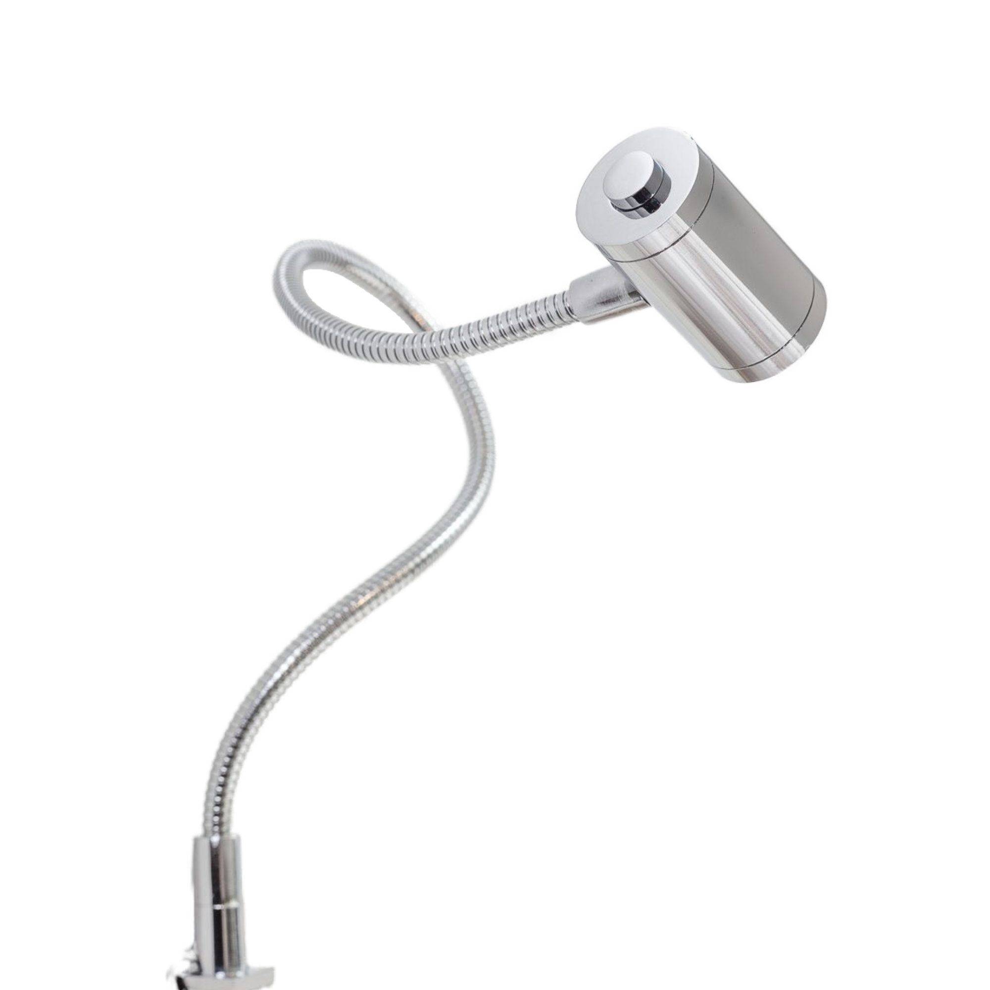 kalb | LED Bettleuchte verchromt 3W warmweiß Leseleuchte Aufbauleuchte Nachttischlampe