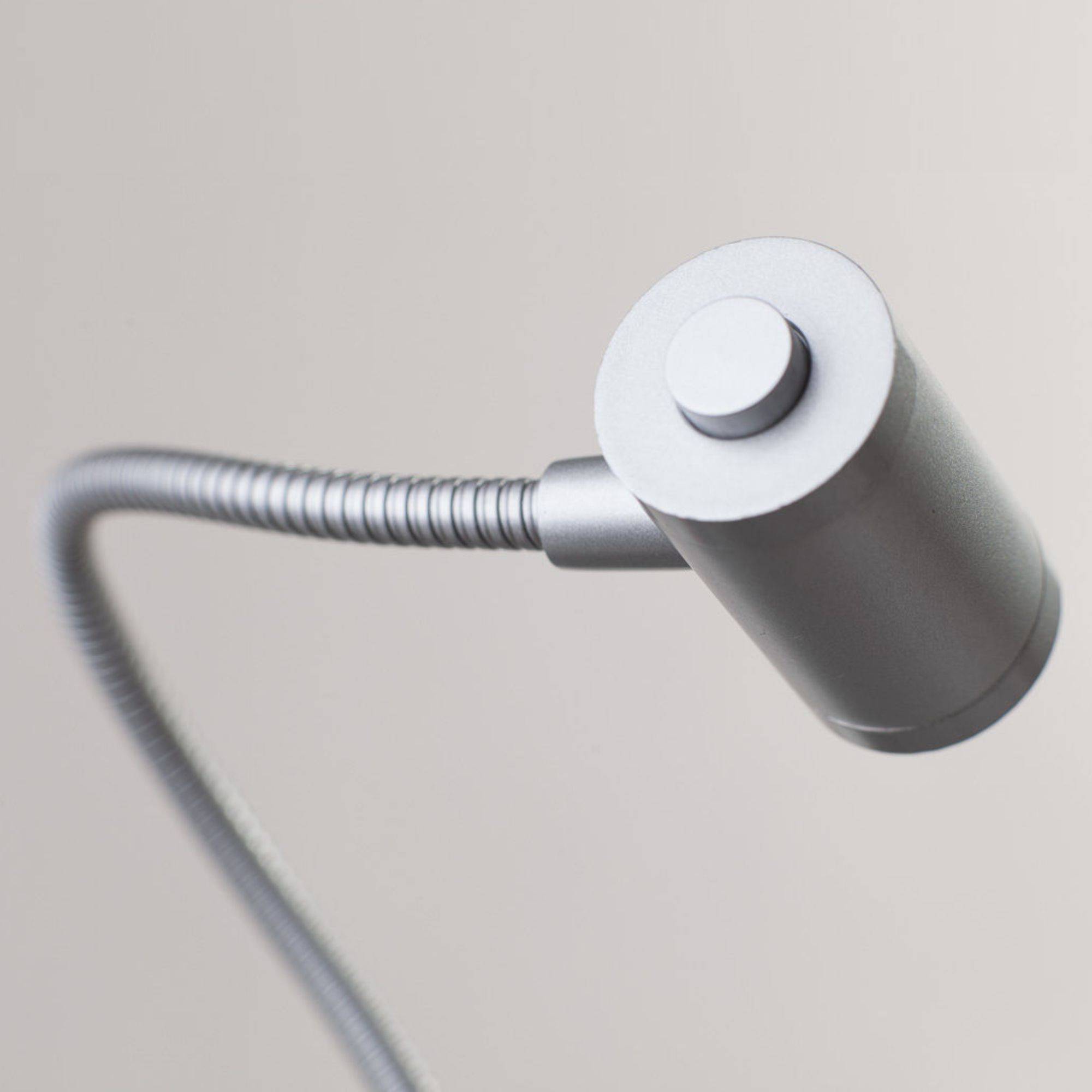 kalb | LED Bettleuchte silbergrau 3W warmweiß Leseleuchte Aufbauleuchte Nachttischlampe
