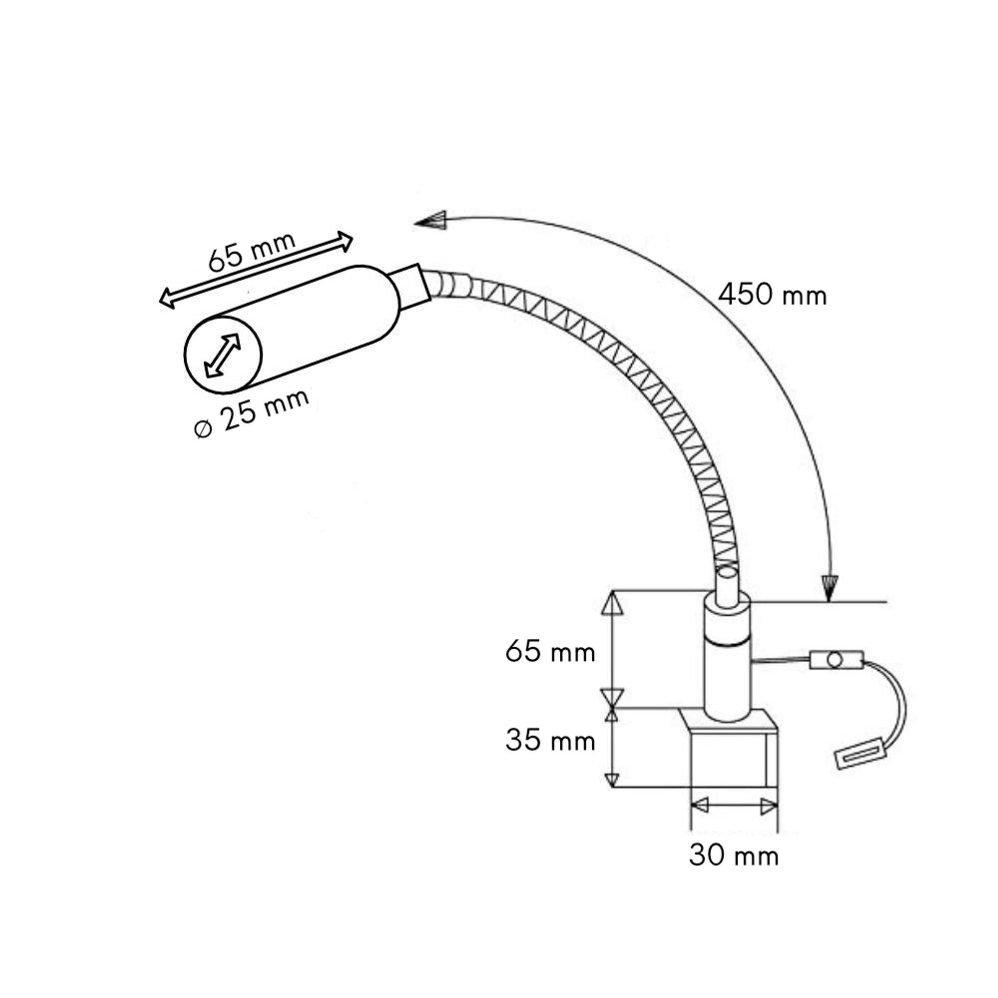 kalb | LED Bettleuchte 3W dimmbar warmweiß Leseleuchte Schwanenhals Nachttischlampe versch. Farben
