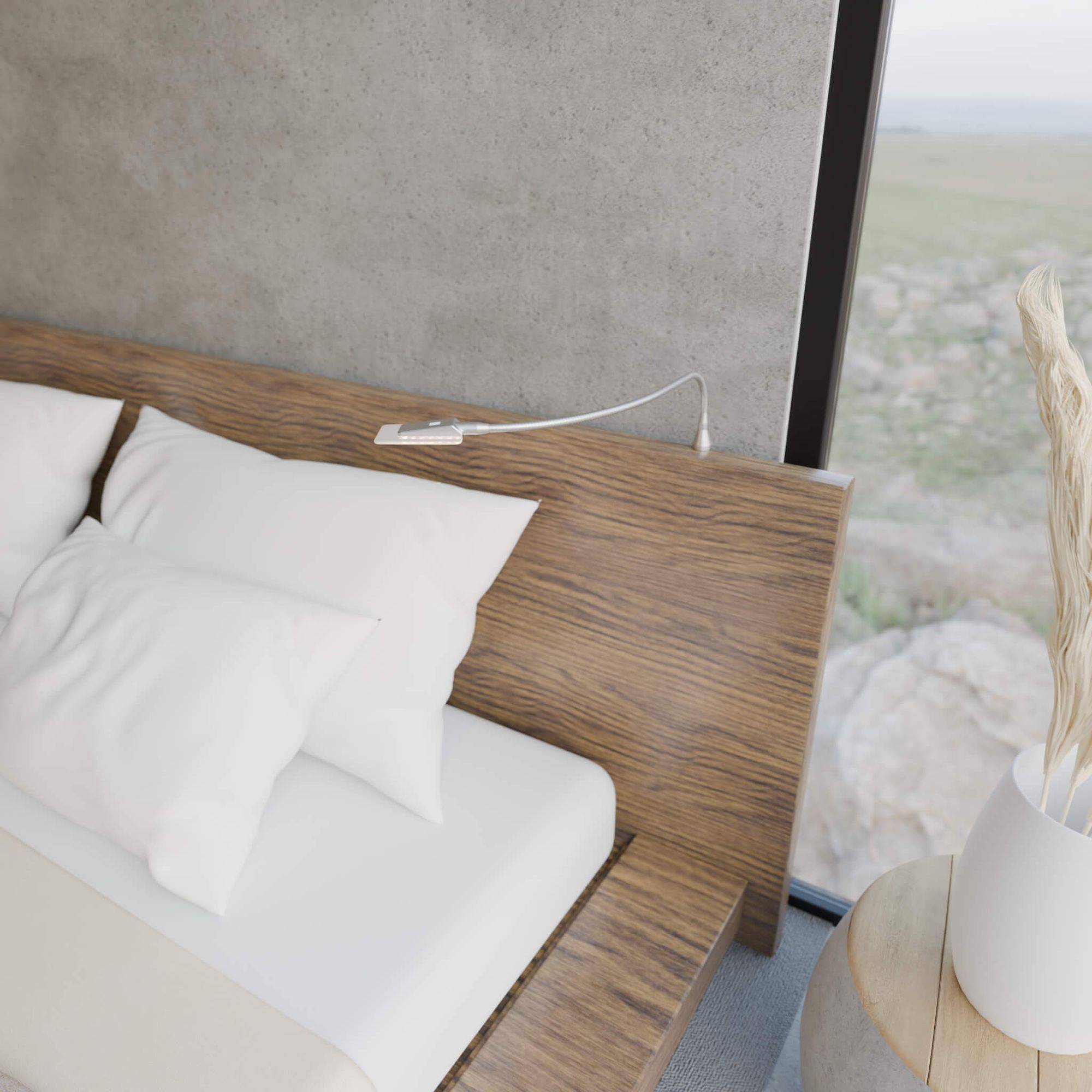 kalb | Diora LED Bettleuchte mit flexiblem Schwanenhals und Dual-Lichtfunktion Leseleuchte Nachttischlampe