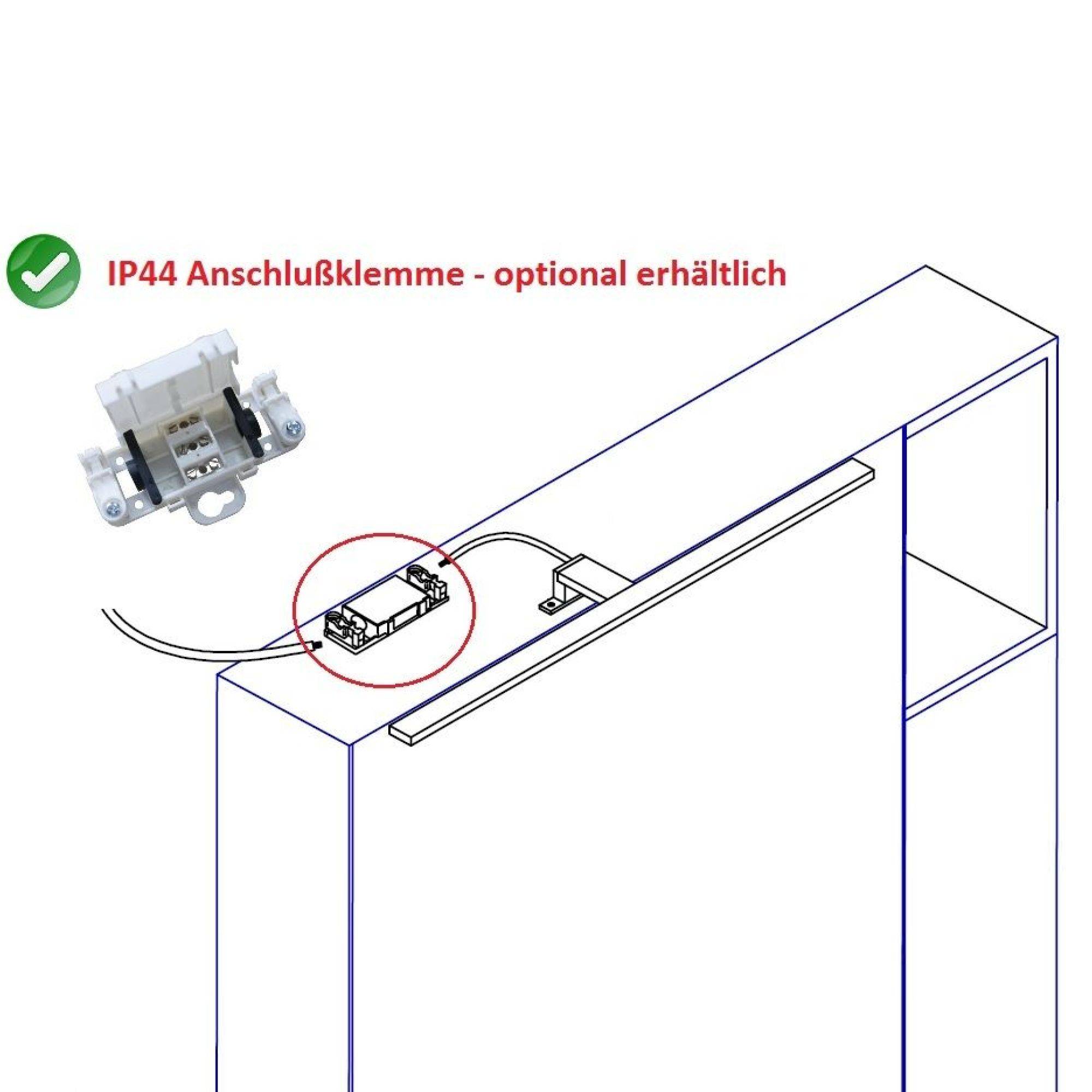 kalb | LED Badleuchte 45cm neutralweiß Aluminium silbergrau Spiegellampe Spiegelleuchte Aufbauleuchte
