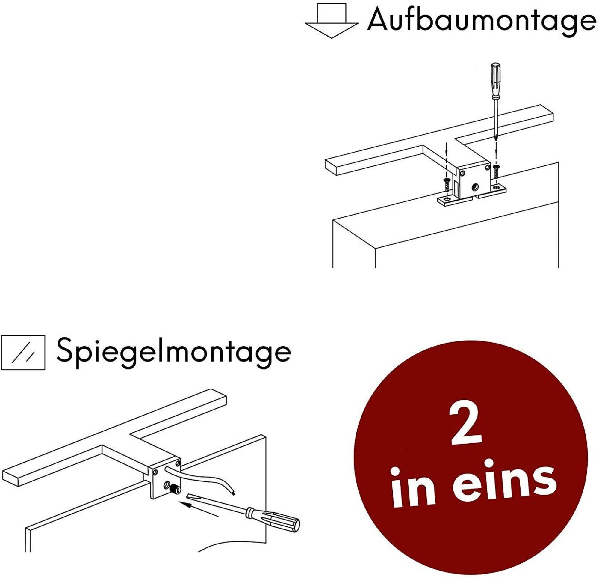 kalb | LED Badleuchte 300mm verchromt Spiegelleuchte 230V warmweiss od. neutralweiss
