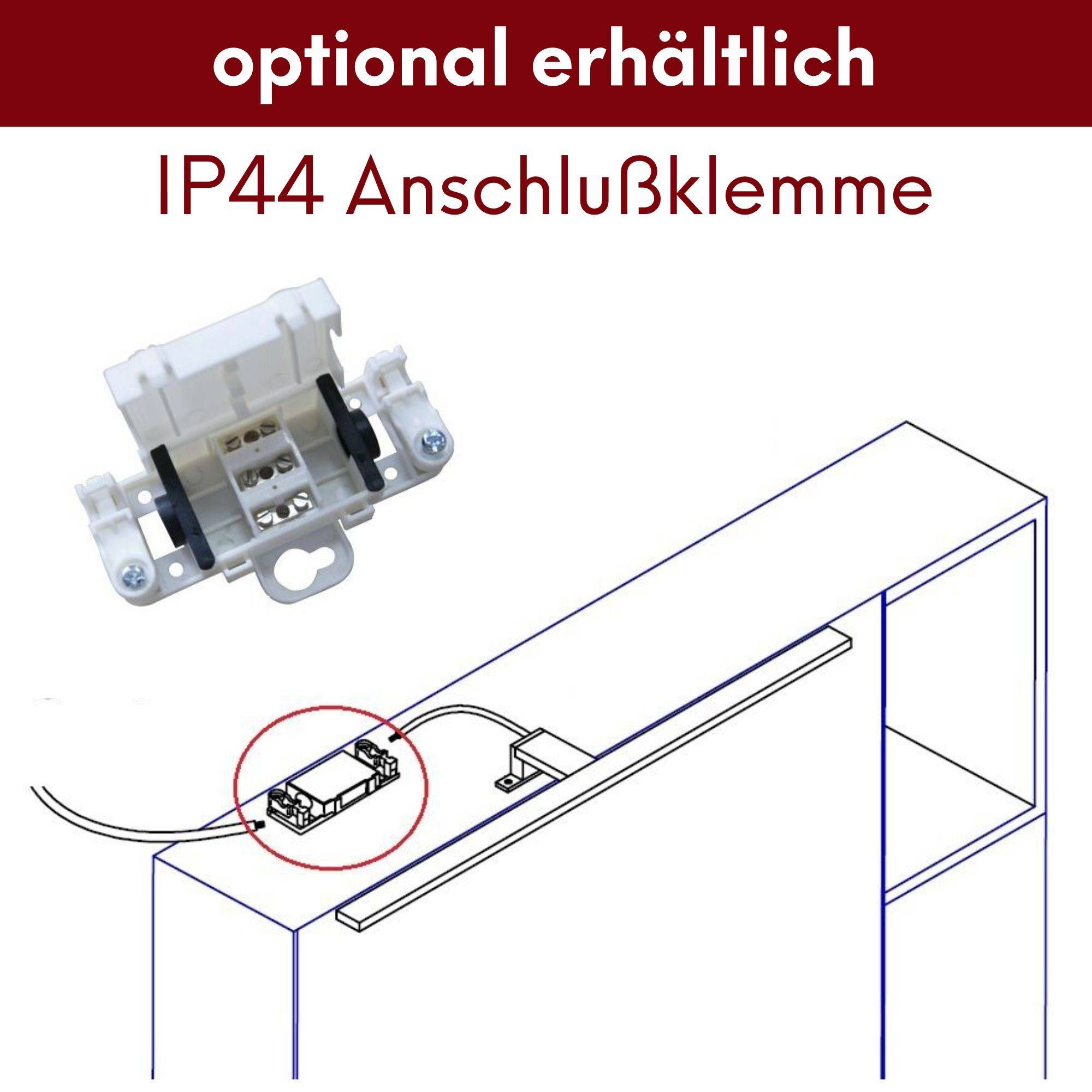 kalb | LED Badleuchte schwarz 600mm Spiegellampe Spiegelleuchte Aufbauleuchte