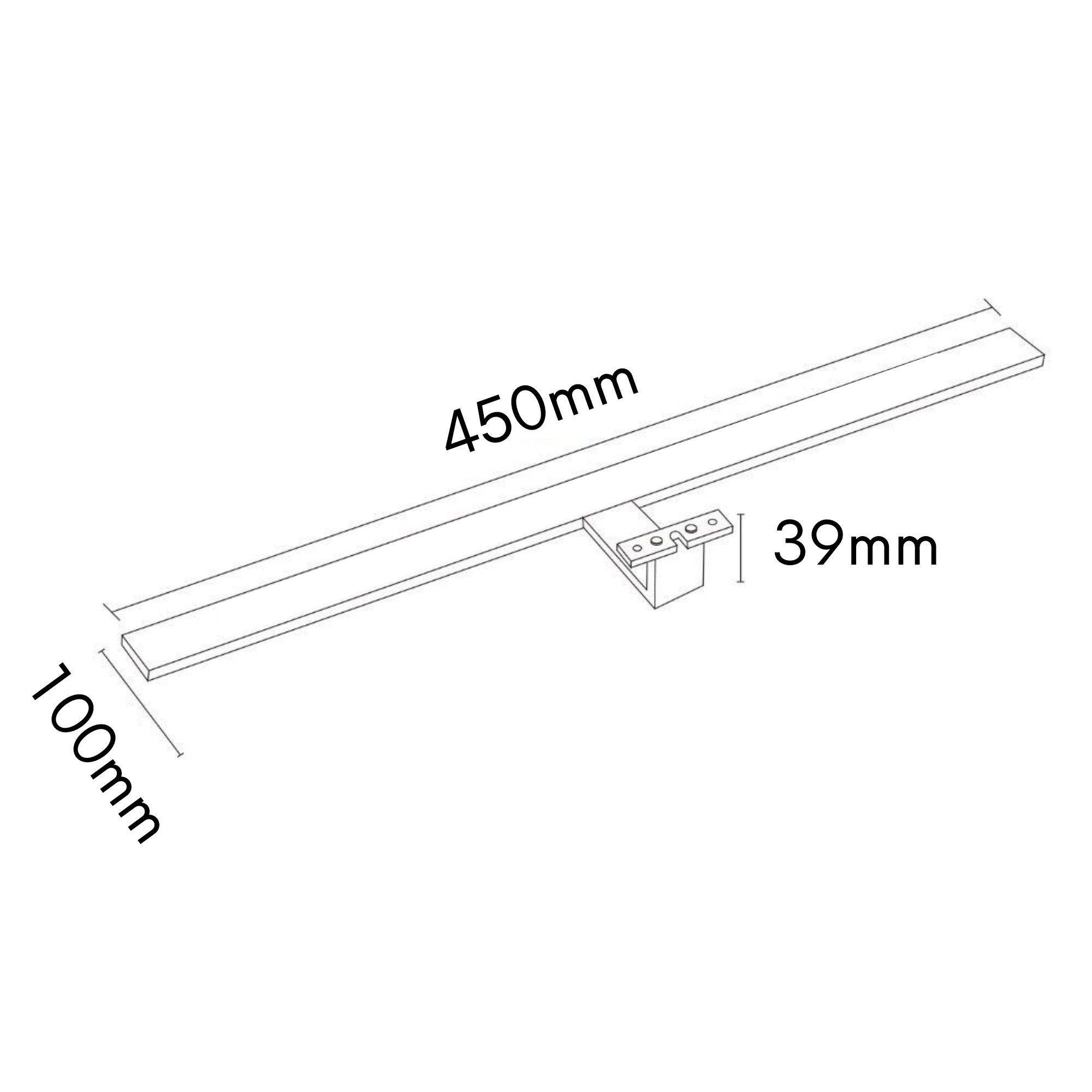 kalb, LED Badleuchte Spiegellampe, Aufbauleuchte für Spiegel, Schrank oder Wand, 230 V, IP44, chrom verschiedenen Lichtfarben (3000K oder 4000K) un