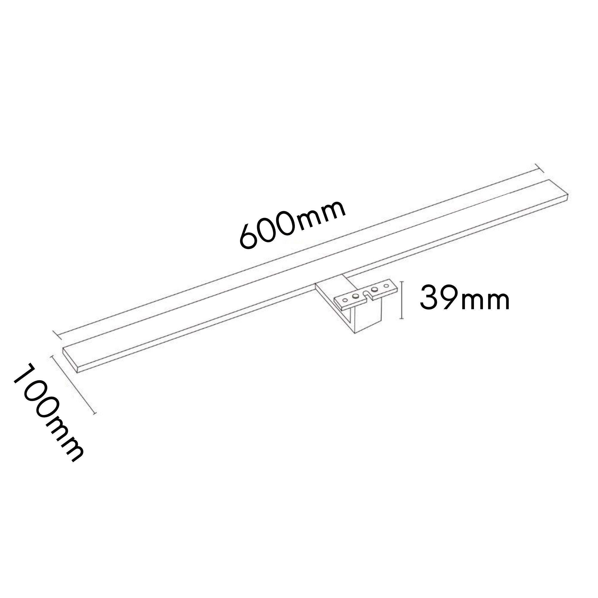 kalb, LED Badleuchte Spiegellampe, Aufbauleuchte für Spiegel, Schrank oder Wand, 230 V, IP44, chrom verschiedenen Lichtfarben (3000K oder 4000K) un