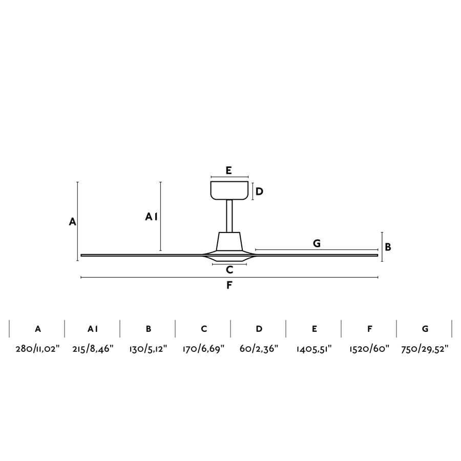 DC Deckenventilator Morea Walnuss 152 cm