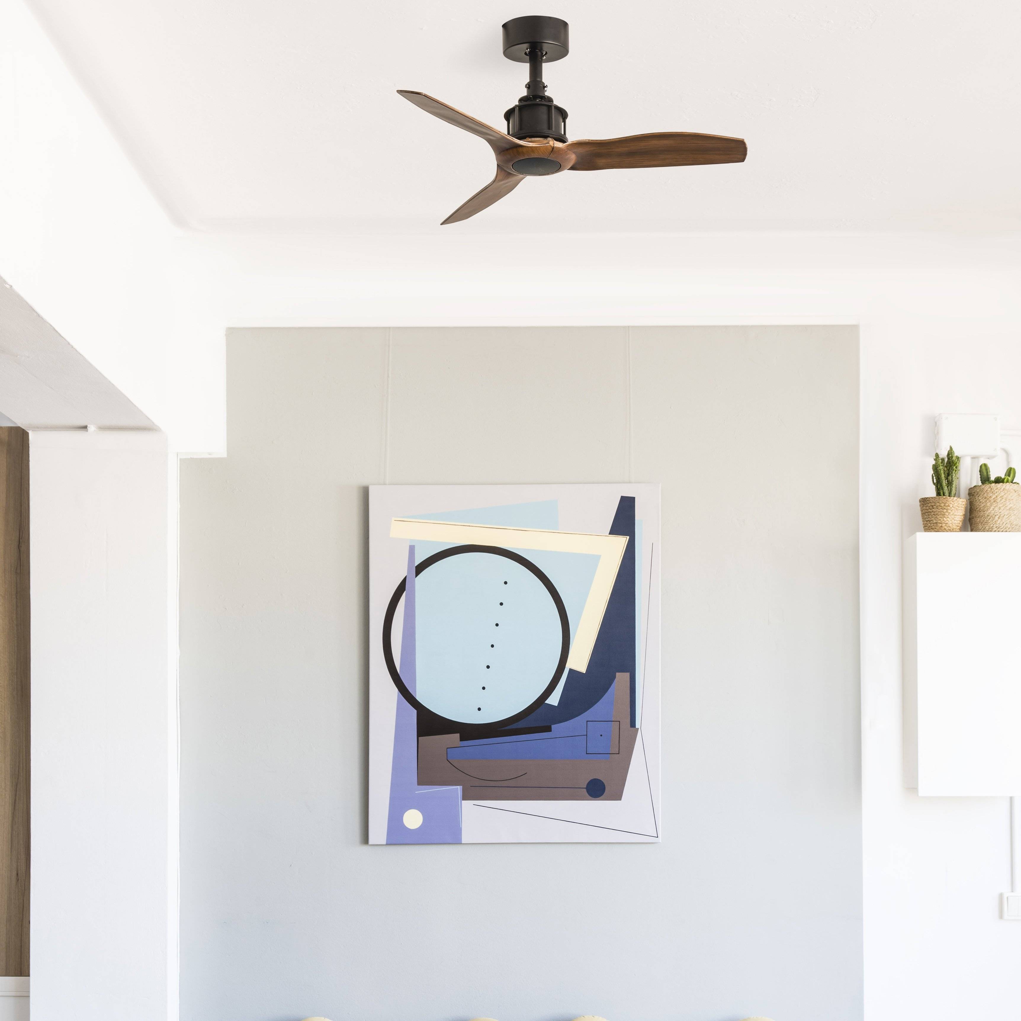 DC Deckenventilator Just Fan XS Schwarz / Walnuss