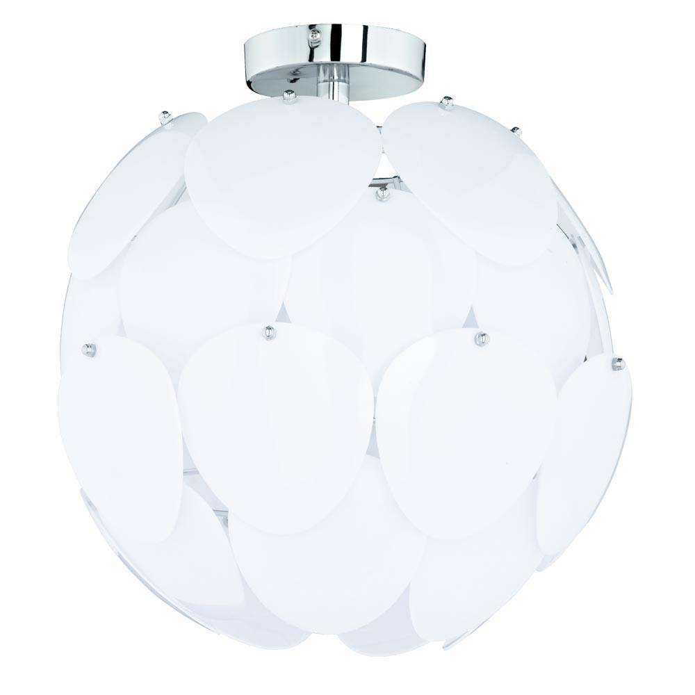 Deckenleuchte Kugel Steckbar Puzzle Scheibe Wohnzimmerlampe Deckenlampen, Chrom weiß, 1x E27, DxH 40x40 cm