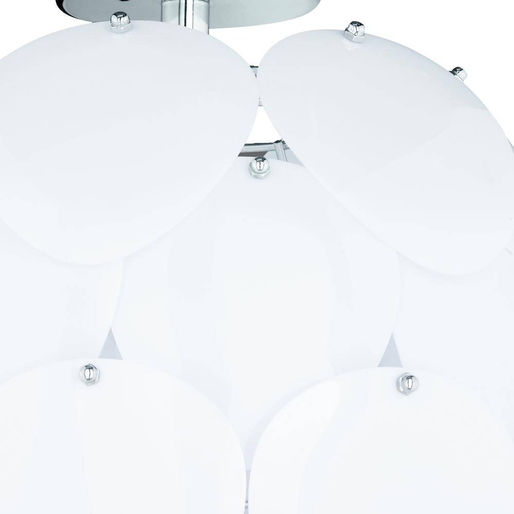 Deckenleuchte Kugel Steckbar Puzzle Scheibe Wohnzimmerlampe Deckenlampen, Chrom weiß, 1x E27, DxH 40x40 cm