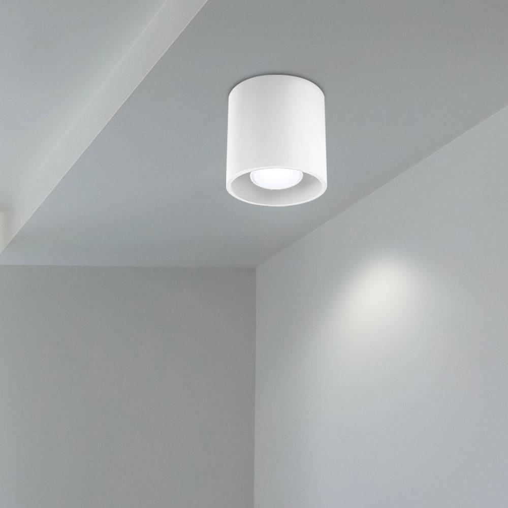 Aufbauleuchte GU10 Aufbaustrahler Aufputz Lampe Decke Aufbauspot weiß, Aluminium, DxH 10x10 cm