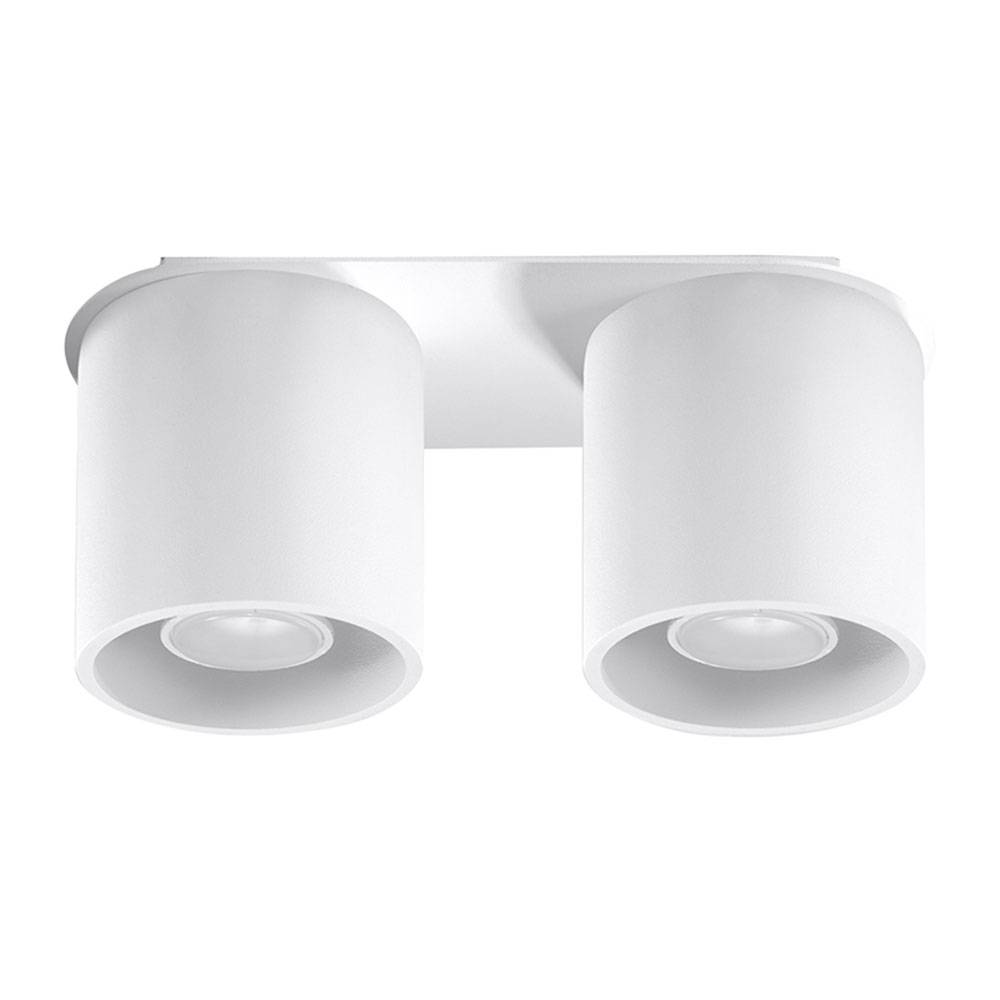 Weiße Deckenleuchte für die Küche Aluminium runde moderne Deckenlampe Loft 2 flammig, Spot, LxBxH 26x12x11 cm, Esszimmer