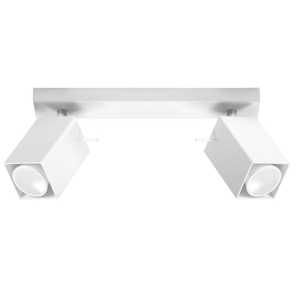 Strahler Deckenleuchte 2 flammig Strahler 2 flammig Deckenlampe weiß, Spots beweglich Stahl, 2x GU10, LxH 30 x 15 cm