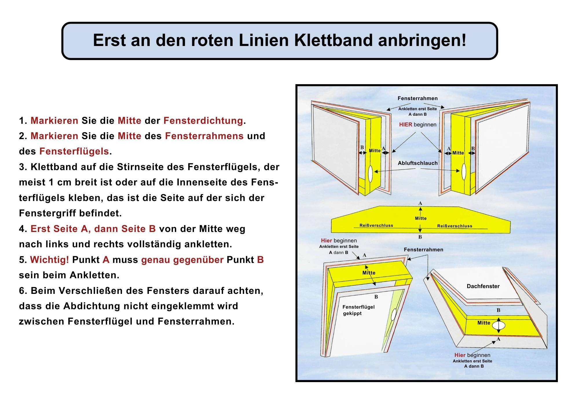 WDH Window Kit/Fensterabdichtung Klimagerät - Kein Eindringen von Außenhitze, warmer Abluft, Feuchtigkeit