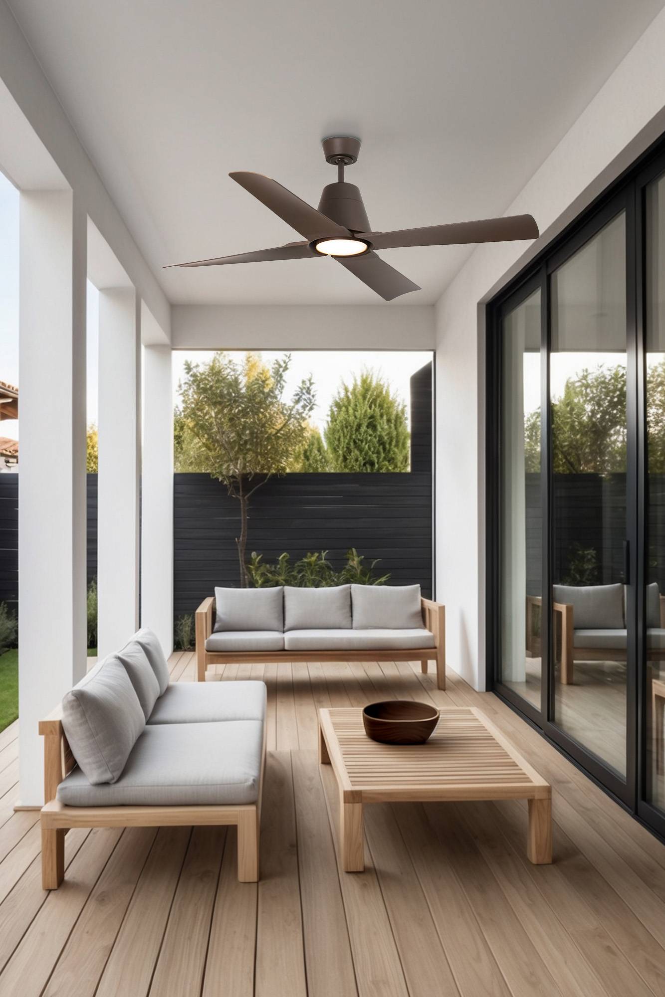 Outdoor DC Deckenventilator Typhoon BR-BR mit LED