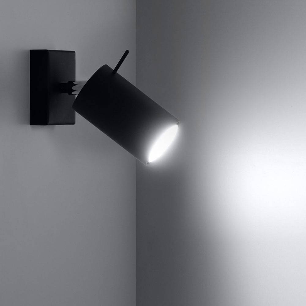 Wandspot schwarz Wandleuchte Spot schwarze Wandlampe, Strahler verstellbar, 1x GU10, LxHxT 8 x 10 x 15 cm