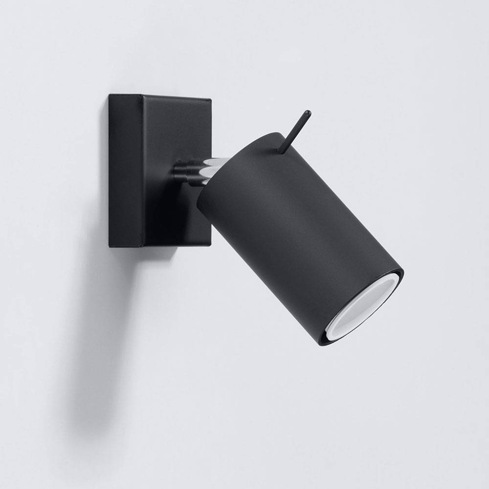 Wandspot schwarz Wandleuchte Spot schwarze Wandlampe, Strahler verstellbar, 1x GU10, LxHxT 8 x 10 x 15 cm