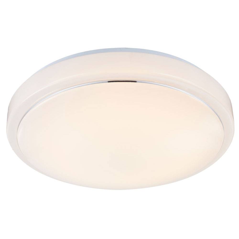 Deckenleuchte dimmbar LED Wohnzimmerleuchte Decke Deckenlampe Modern, Alu weiß, 1x LED 24W 1450Lm warmweiß, DxH 38x10 cm