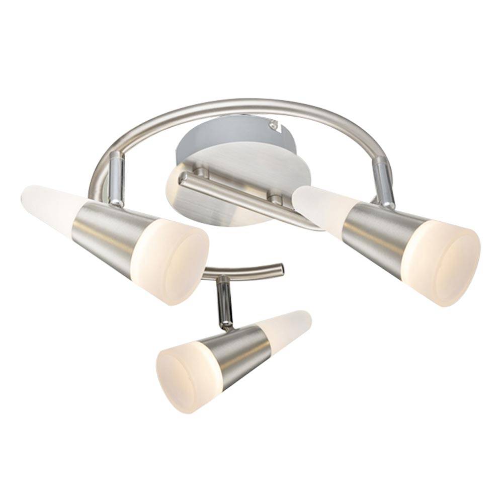 Deckenleuchte 3 Strahler Spotrondell Wohnzimmerlampe Deckenlampe LED verstellbar, Up Down Strahler, 3x 5W 300Lm warmweiß, DxH 25x16 cm