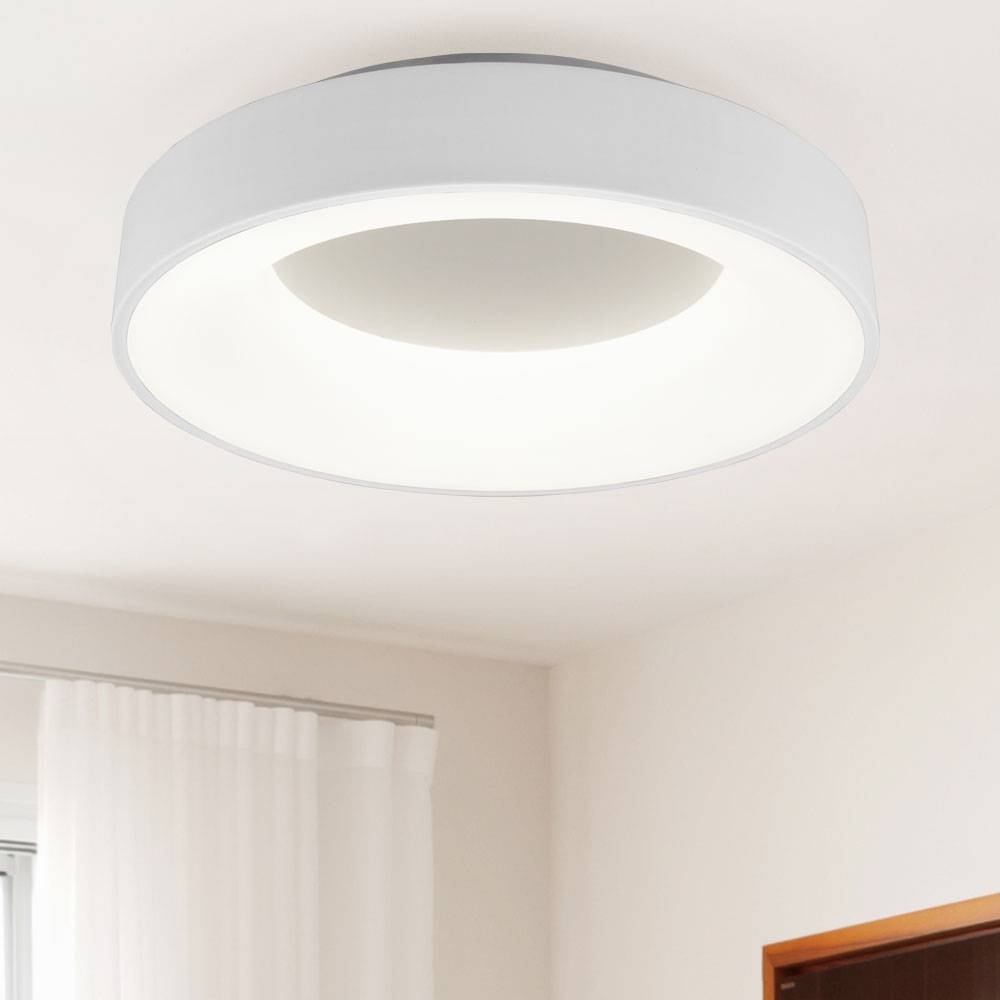 LED Decken Lampe Wohn Zimmer Strahler Flur Beleuchtung weiß-matt rund SWITCH-DIMMER Leuchte