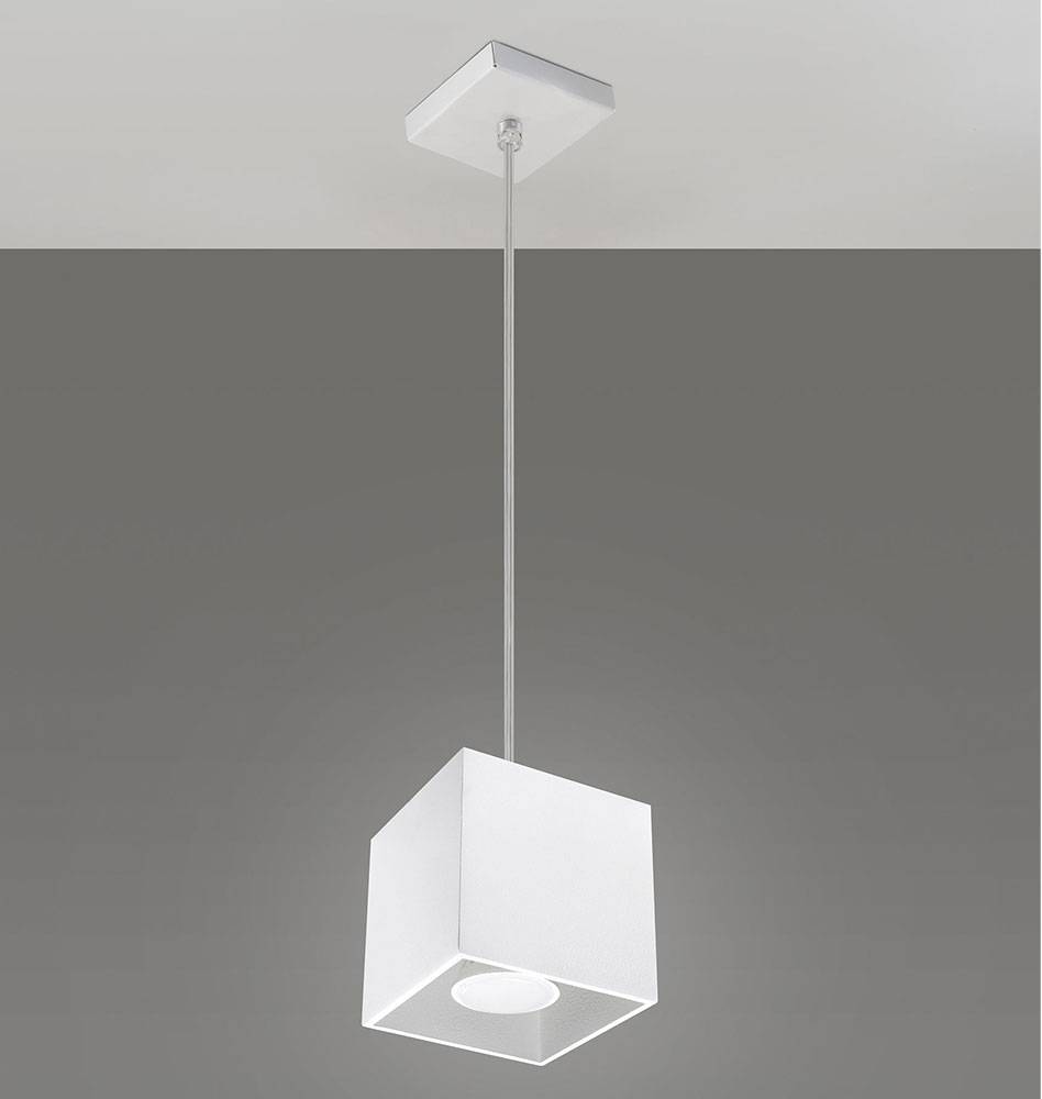 Pendelleuchte Zylinder Decken Pendelleuchte Esszimmer Lampen modern, Aluminium weiß, 1x GU10, LxH 10x80 cm, Wohnzimmer