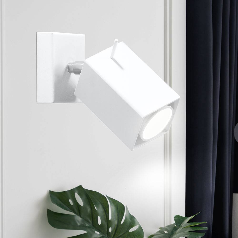 Wandspot weiß Wandstrahler Innen Wandleuchte Spot Wandlampe, schwenkbar, 1x GU10, LxH 10x15 cm