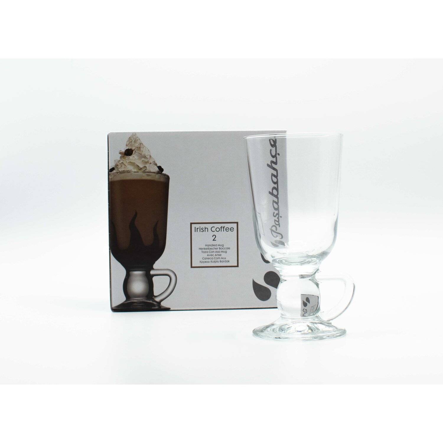 Pasabahce 4 Stück 44109 Irish Coffee-Glas 280 ml Premium Latte Irish Gläser Teegläser mit Henkel Latte Macchiato