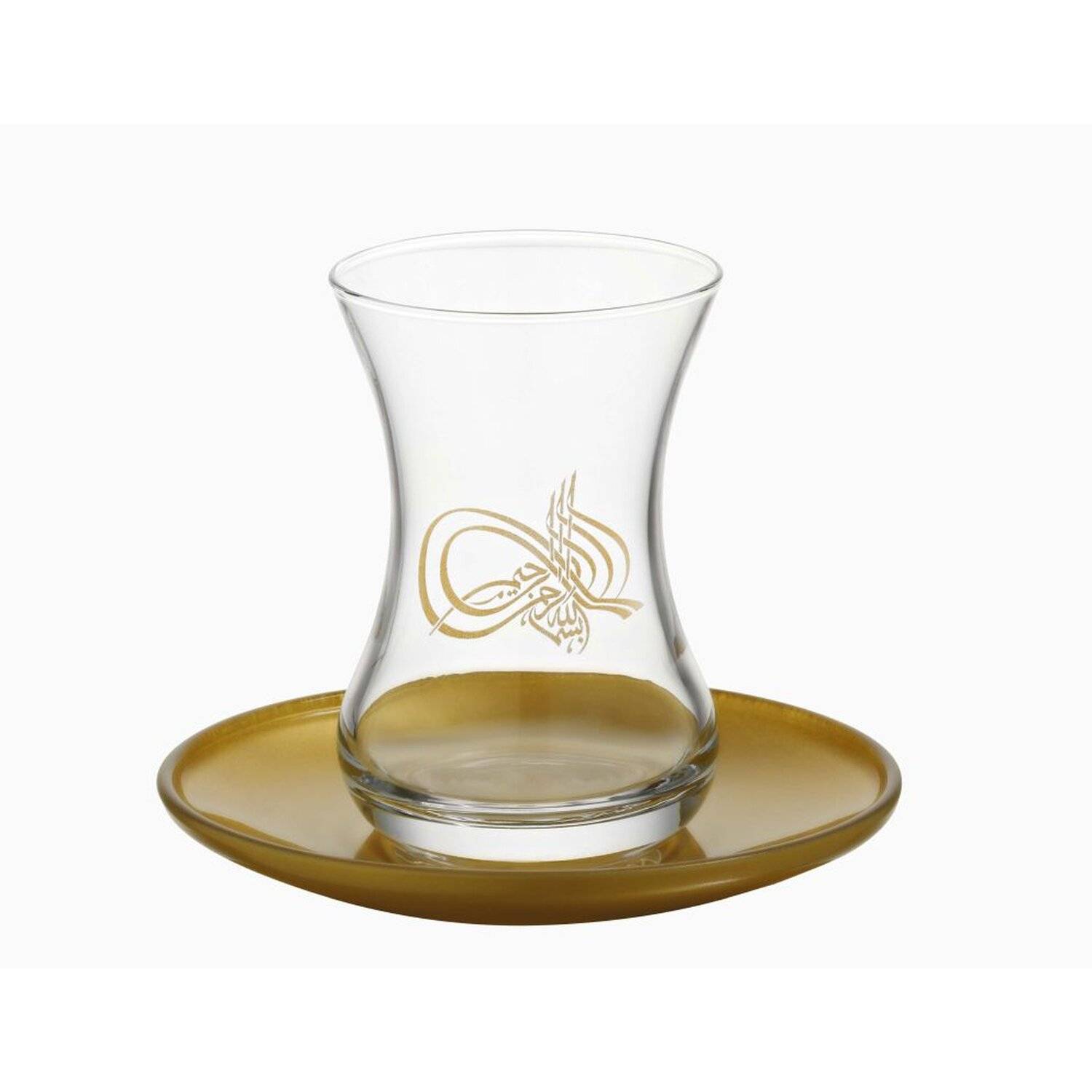12tlg. LAV "Tugra" Türkische Premium Teegläser Set 12-Teilig Gläser Cay Bardagi Seti Modern Luxus mit Untertasse