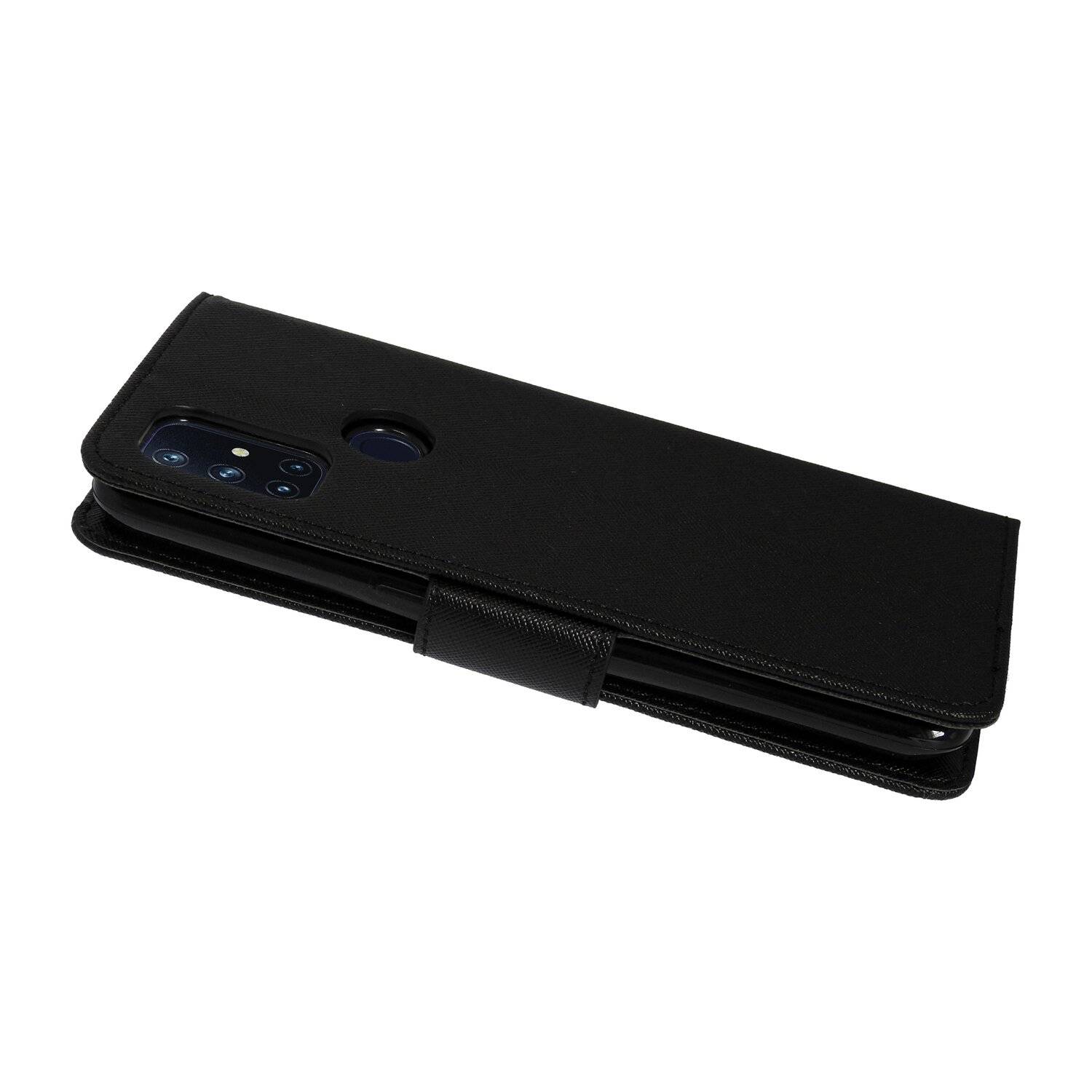 Buch Tasche "Fancy" für OnePlus Nord N10 Handy Hülle Etui Brieftasche Schutzhülle mit Standfunktion, Kartenfach Schwarz