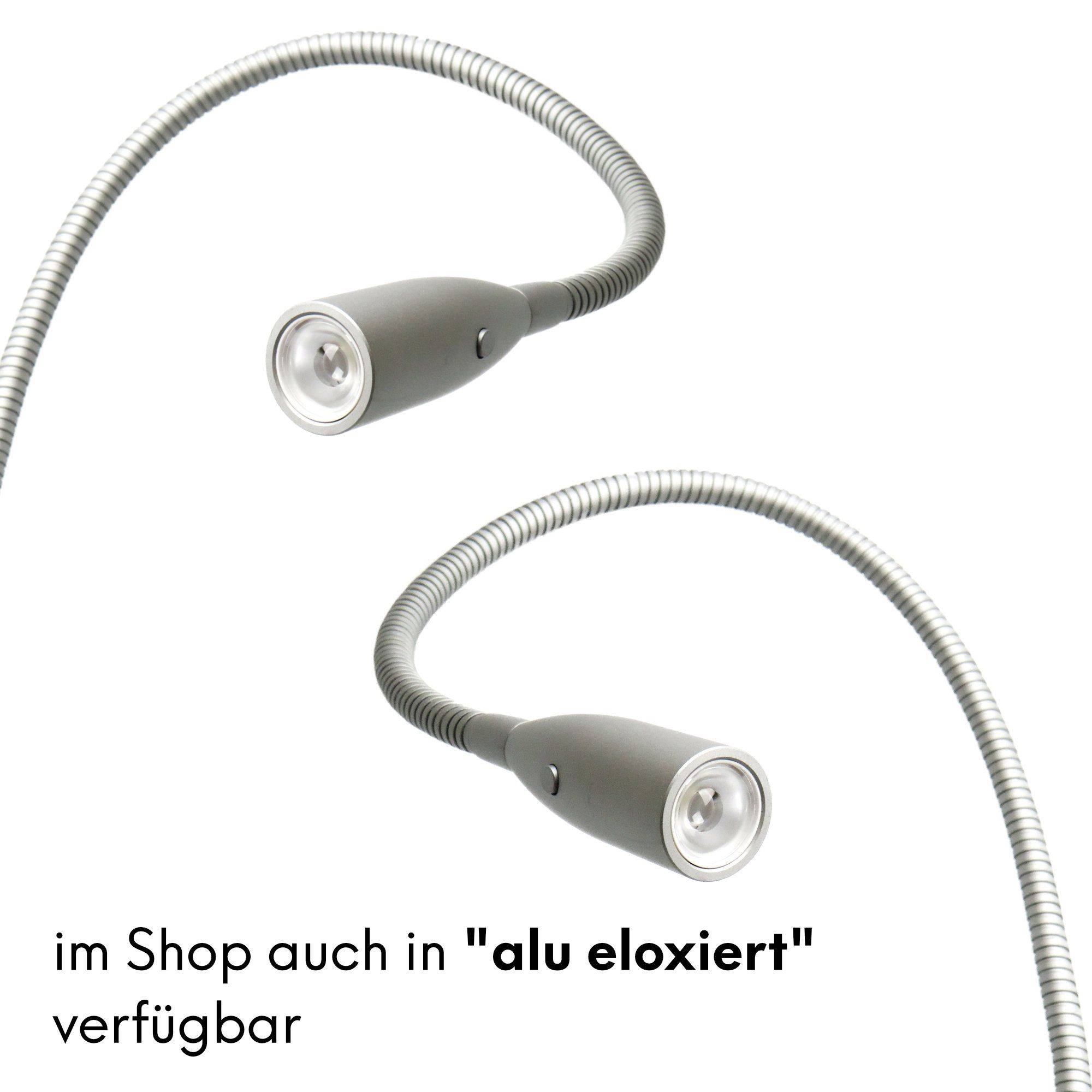 kalb | LED Bettleuchte Chrom warmweiß Leseleuchte Aufbauleuchte Nachttischlampe