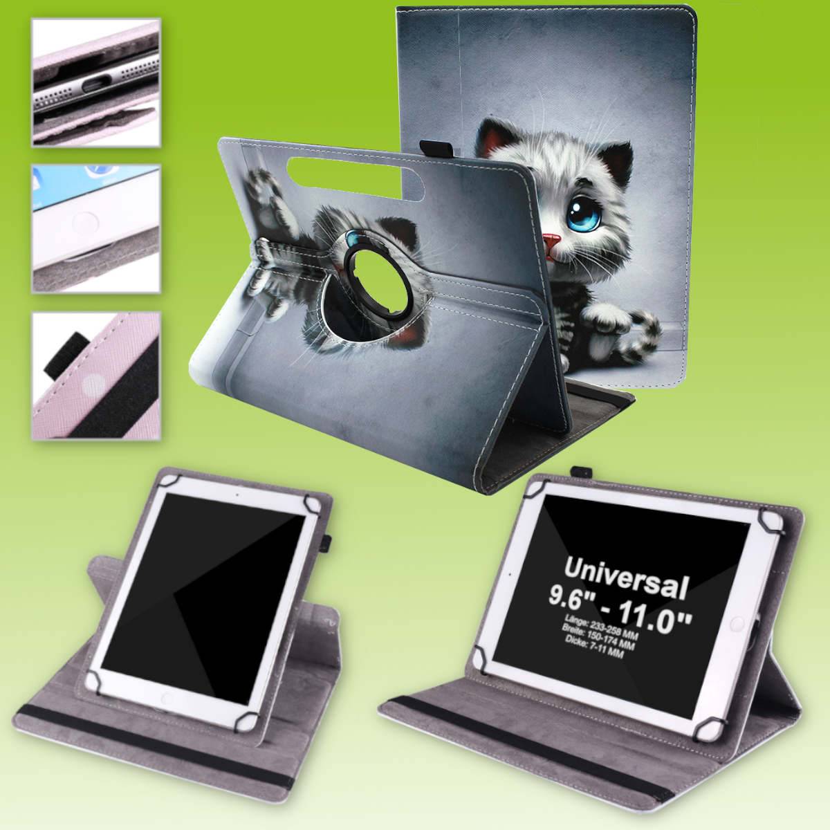 Für Lenovo Tablet Motiv Muster 360 Grad Rotation Tasche Kunst-Leder Hülle Etuis Cover Schutz Case Zubehör