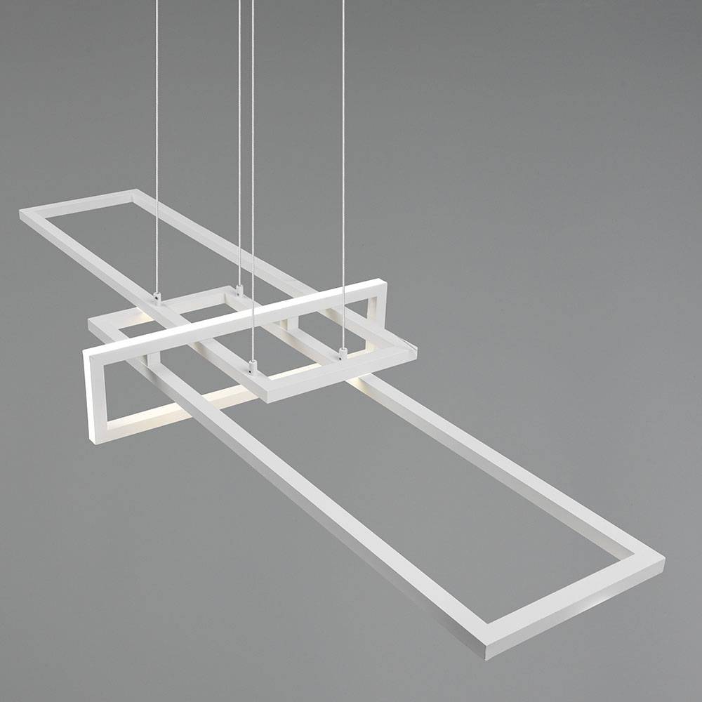 LED Hängeleuchte Esstisch dimmbar Hängelampe Wohnzimmer Modern LED Deckenleuchte Esszimmer, mit Switch Dimmer in weiß,1x 34W LED 4400lm 4000K, BxH