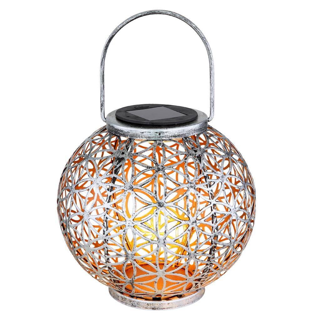 Solar Lampe Outdoor Solarleuchte orientalisch LED Solar Laterne Außen, Lichteffekt Lebensblume, 1x LED warmweiß, DxH 20x29 cm, Terrasse Garten