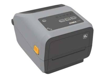 Grauer Toshiba Desktop-Etikettendrucker mit vorderem Papierschacht und oberen Steuertasten, auf weißem Hintergrund dargestellt.