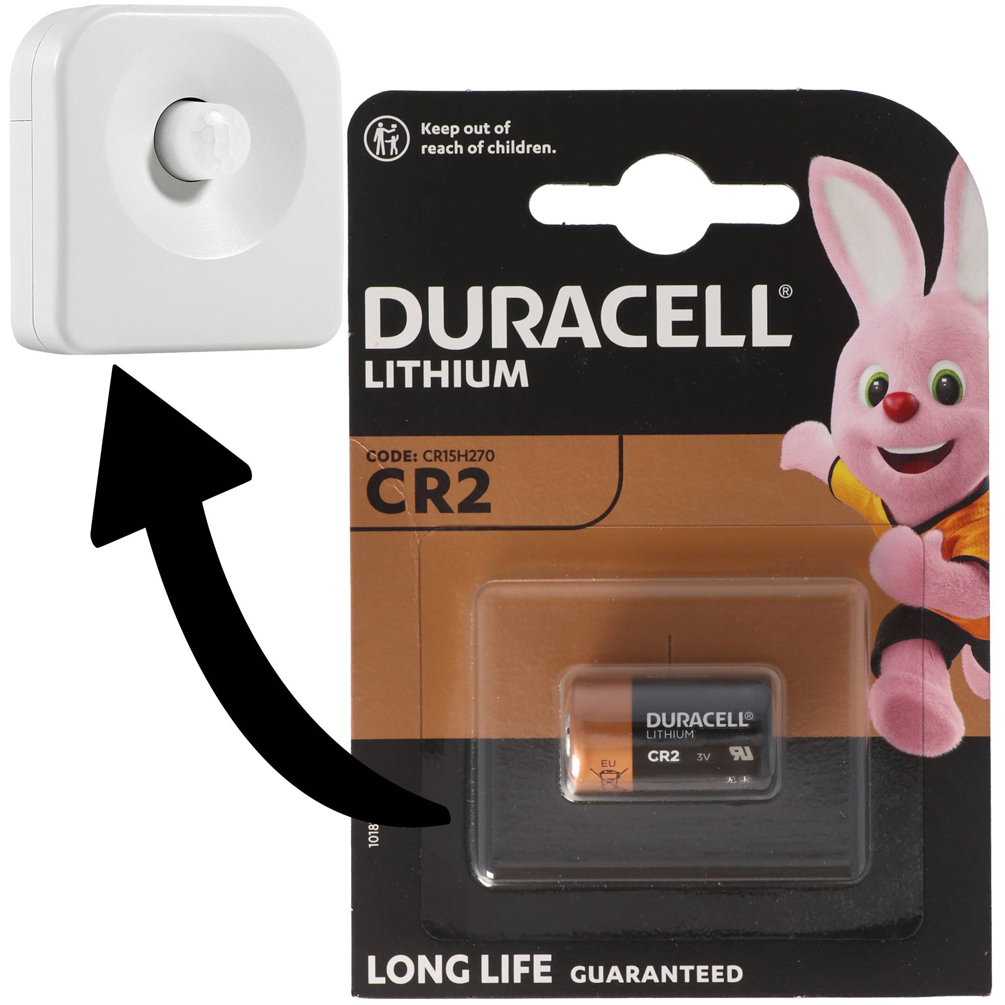 Batterie passend für Ledvance SMART+ Motion Sensor, Osram SMART+ Motion Sensor Bewegungsmelder 1x Duracell CR2 Lithium B