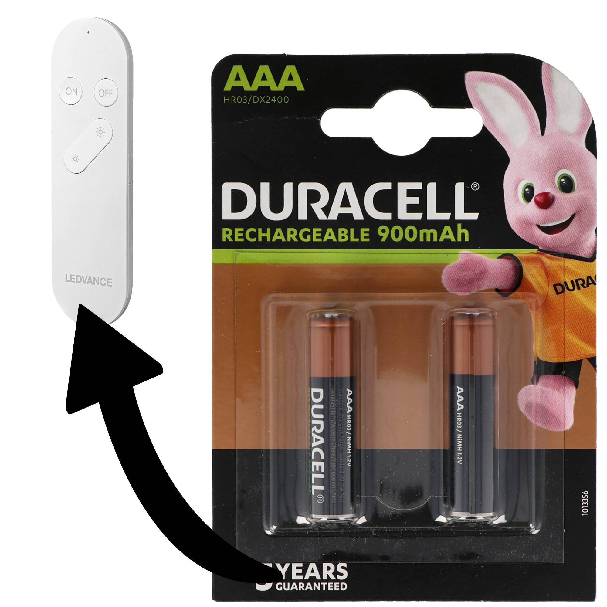 Akku passend für Ledvance Smart+ WiFi Remote 2x Duracell NiMH Akku 850mAh Micro AAA