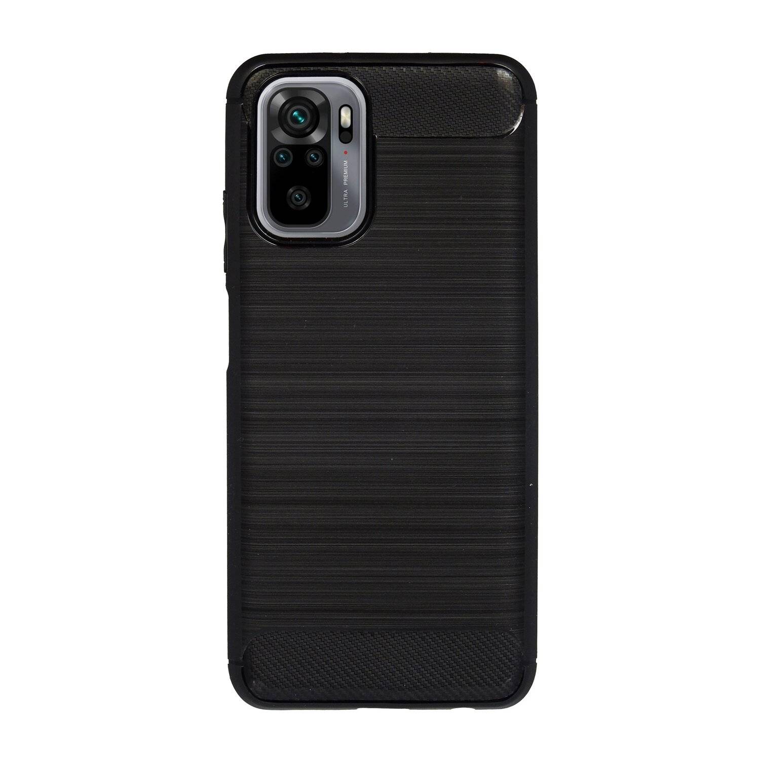 cofi1453® Silikon Hülle Carbon kompatibel mit XIAOMI REDMI NOTE 10 Case TPU Soft Handyhülle Cover Schutzhülle Schwarz