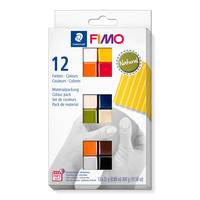 Staedtler FIMO 8023 C, Modellierton, Schwarz, Blau, Schokolade, Farbe Cognac, Grau, Olive, Orange, Pink, Rot, Weiß, Gelb, 12 Stück(e), 12 Farben, 11