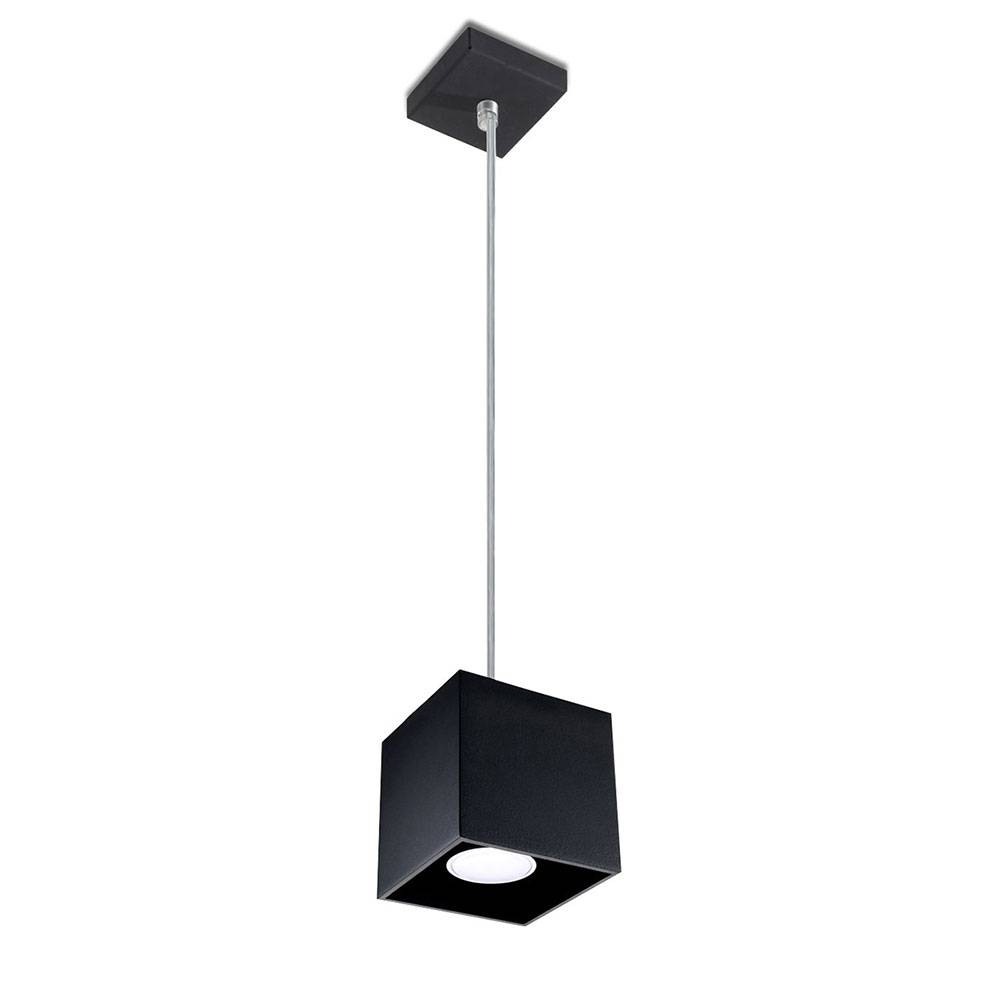 Hängelampe Esszimmer Wohnzimmerlampe modern hängend Pendelleuchte schwarz, Aluminium, 1x GU10, LxH 10x80 cm
