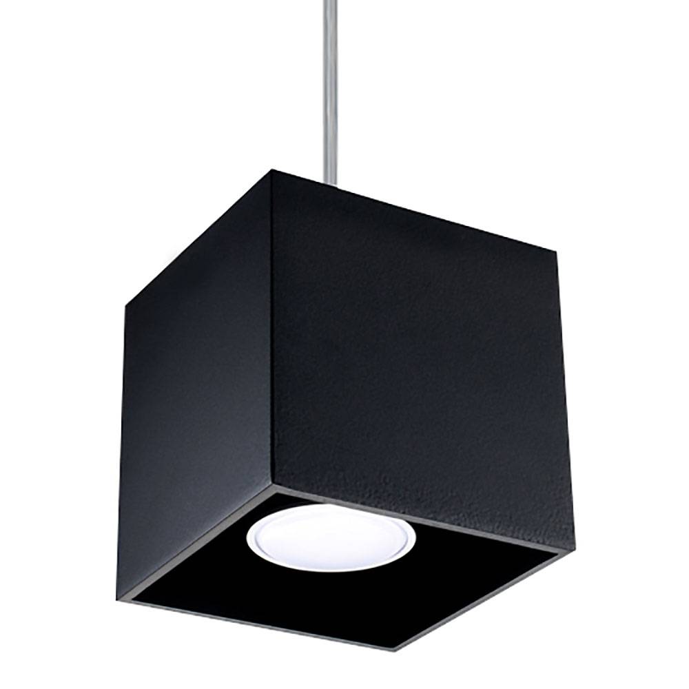 Hängelampe Esszimmer Wohnzimmerlampe modern hängend Pendelleuchte schwarz, Aluminium, 1x GU10, LxH 10x80 cm